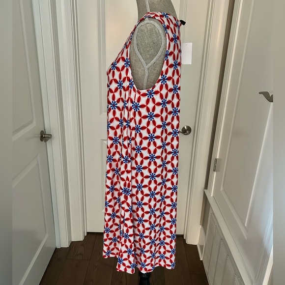 NWT! Allison Brittney Womens Americana Floral Sleeveless Swing Dress Size M - Picture 5 of 9